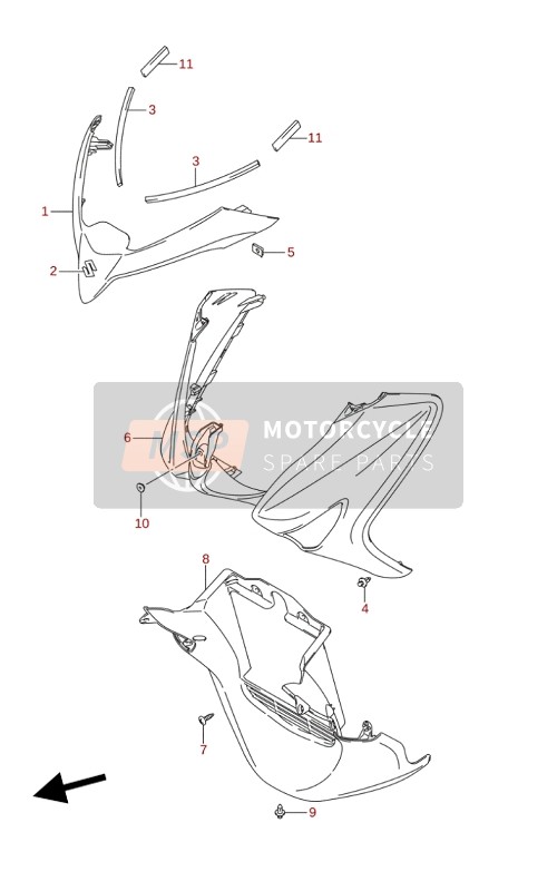 Suzuki UH200A BURGMAN 2019 FRONT LEG SHIELD for a 2019 Suzuki UH200A BURGMAN